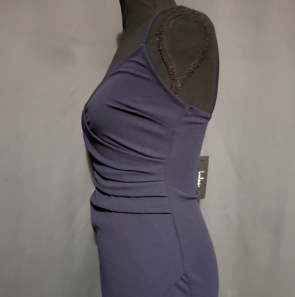 Lulus Sweetest Admirer Navy Blue Ruched Surplice Maxi Dress Size XS NWT - Picture 8 of 11